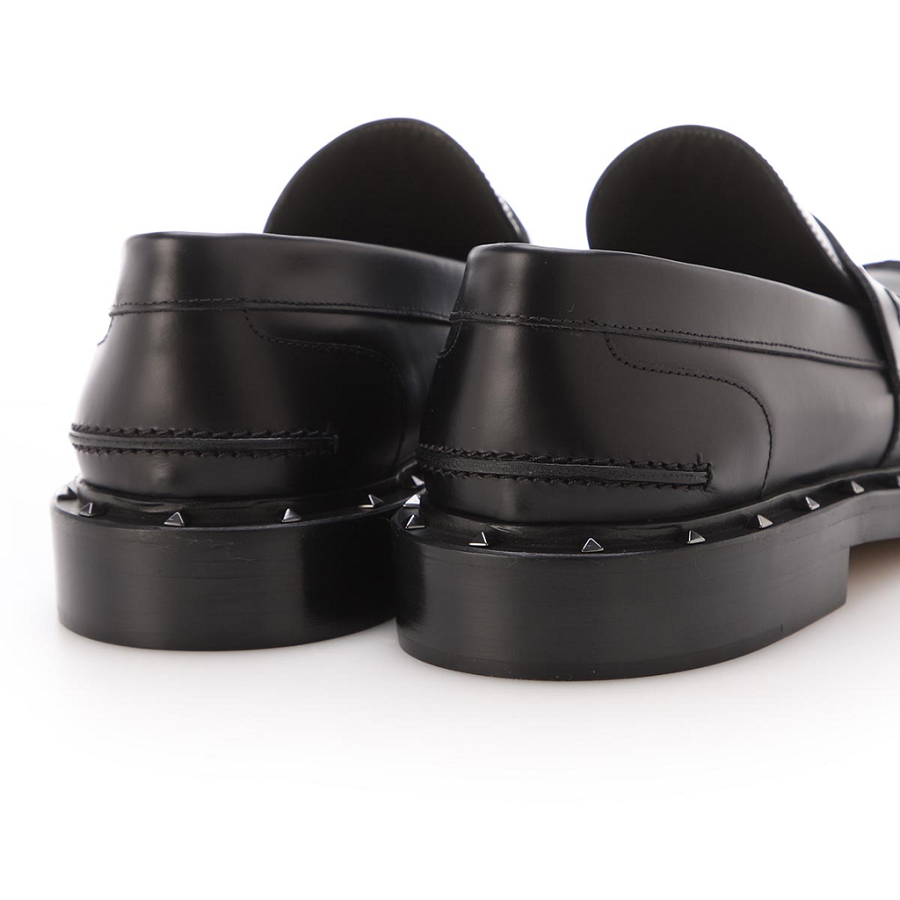 Giày Valentino Shiny Leather Loafers Black VY2S0C42PMF0NO - Ảnh 3