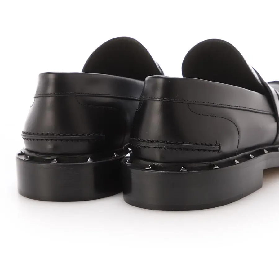 Giày Valentino Shiny Leather Loafers Black VY2S0C42PMF0NO - Ảnh 3