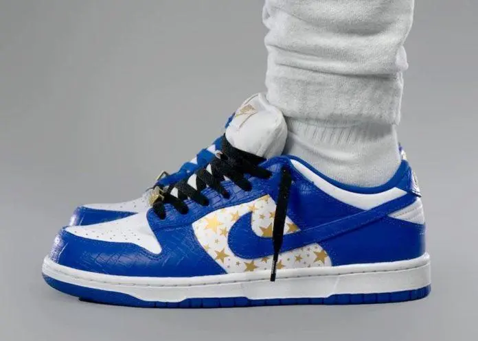 Giày Nike Supreme x Dunk Low OG SB QS 'Hyper Royal' DH3228-100 - Ảnh 7
