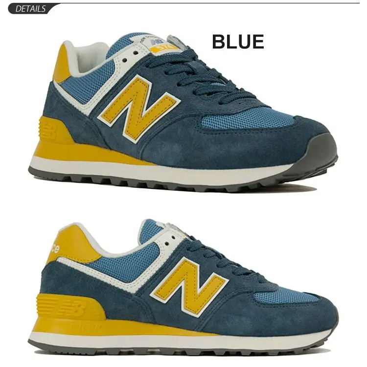 Giày New Balance Wmns 574 'Blue Yellow White' WL574LDD - Ảnh 5