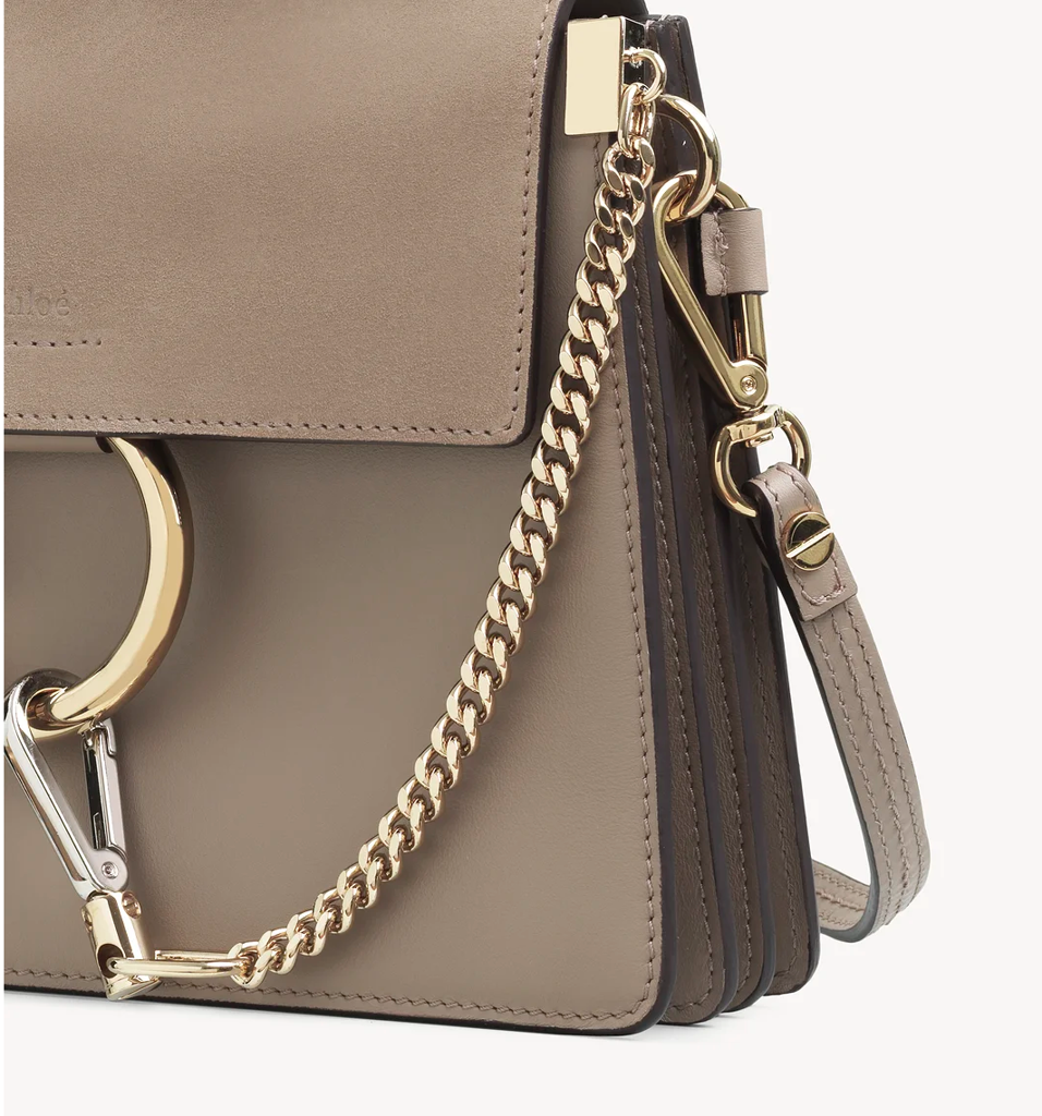 Túi Chloe Faye Small Bag In Smooth & Suede Calfskin CHC20SS203H2O23W - Ảnh 3