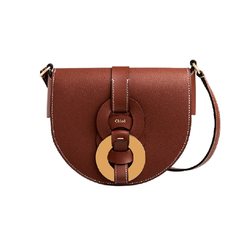 Túi Chloe Darryl Saddle Grained Smooth 'Brown' CHC21SS344C6127S
