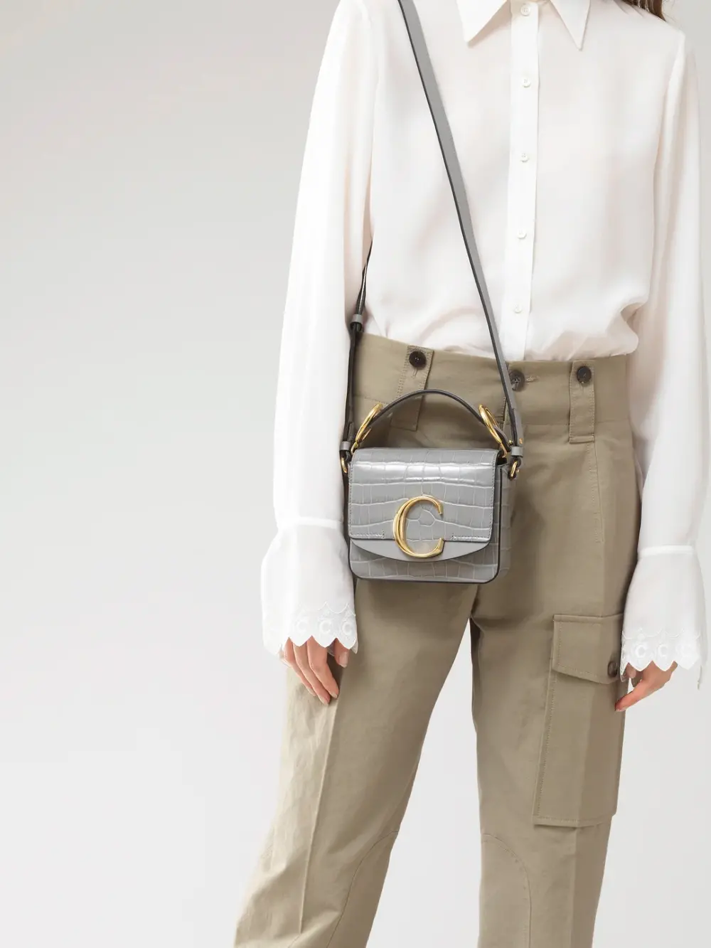 Túi Chloe C Mini Bag Stormy 'Grey' CHC19US193A87039 - Ảnh 4