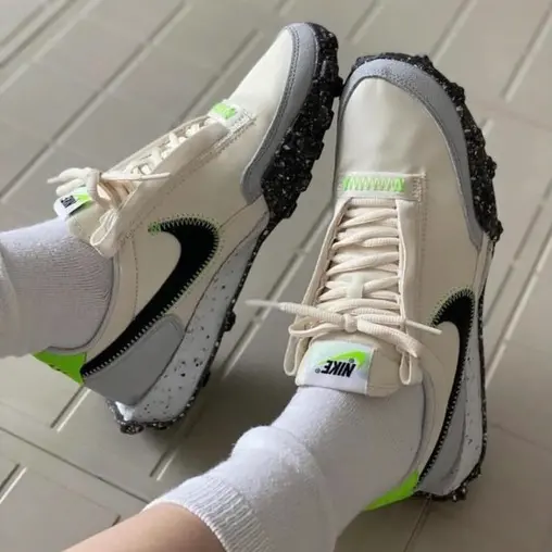 Alternative view of Giày Nike Waffle Racer Crater 'Pale Ivory Electric Green' CT1983-102