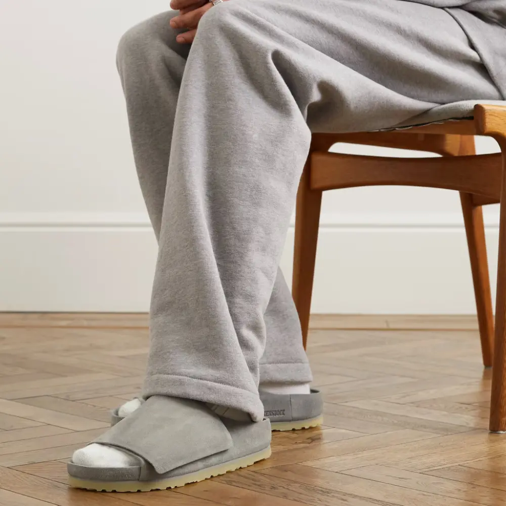 Dép Birkenstock Los Feliz Suede 'Fear Of God Cement' 03452-CEM - Ảnh 4