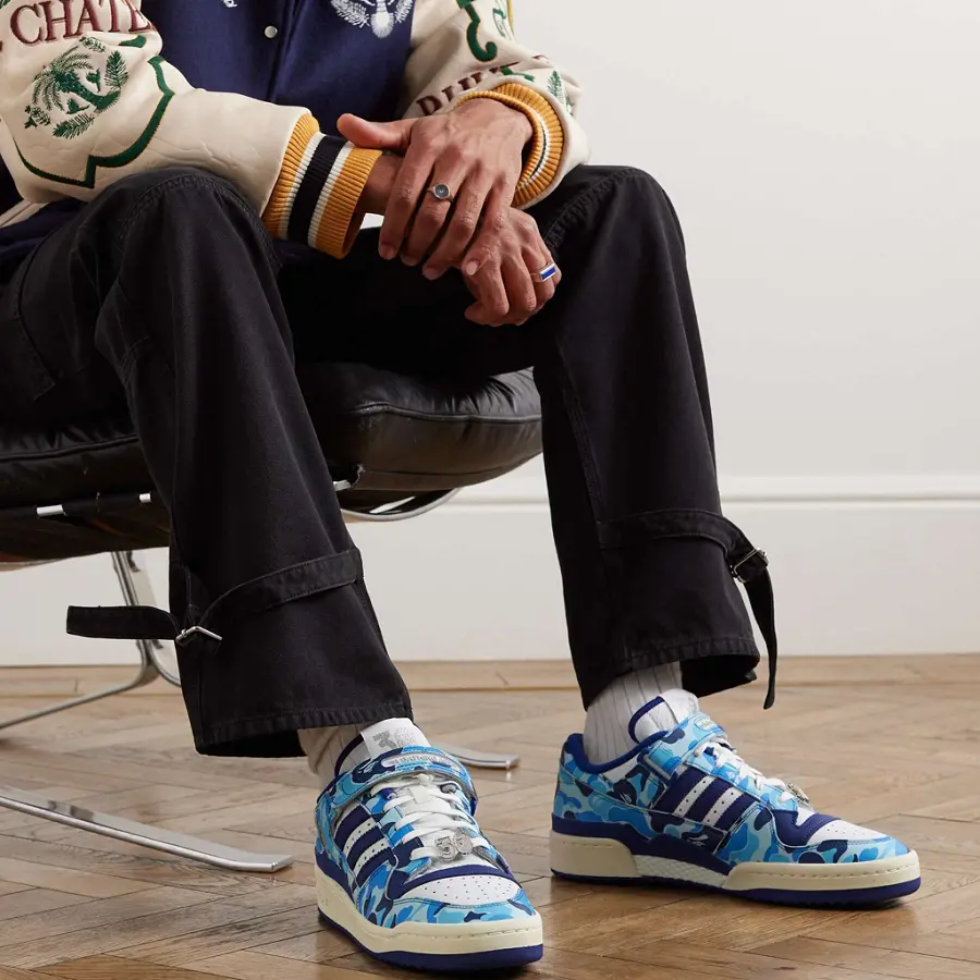 Alternative view of Giày Adidas Forum Low 84 x BAPE '30th Anniversary Blue' ID4772