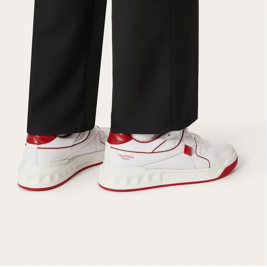 Alternative view of Giày Valentino One Stud Low Top Nappa White Red WY2S0E71NWNR81