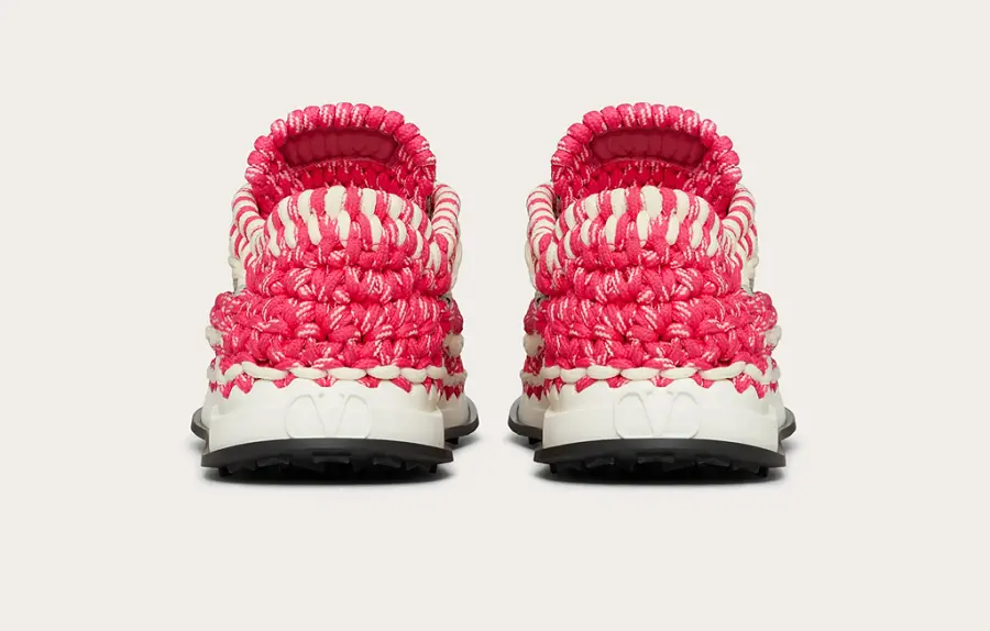 Giày Valentino Garavani Crochet Sneaker In Fabric WW2S0BU6IHEID0 - Ảnh 4