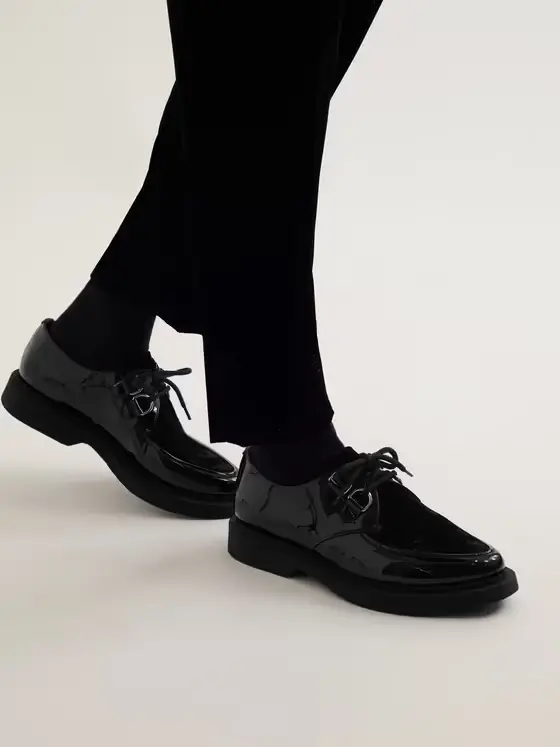 Giày Saint Laurent Teddy Derbies In Patent Leather 'Black' 6688911TV001000 - Ảnh 3