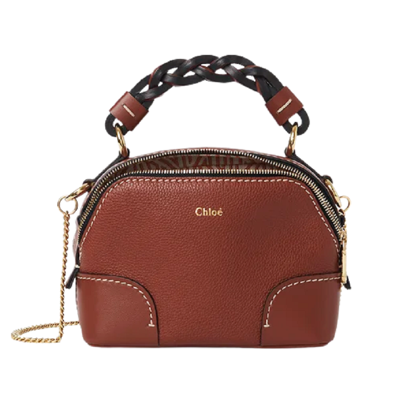 Túi Chloe Mini Daria Chain Bag In Grained & Shiny Calfskin CHC20WS362C6227S