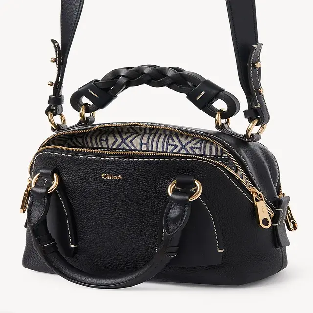 Túi Chloe Small Bag Daria in Grained & Shiny Calfskin CHC20US361C624D4 - Ảnh 3