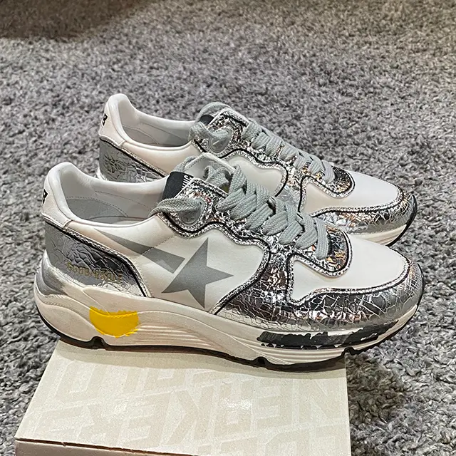 Giày Golden Goose Women's Sneakers Running White Silver GWF00126-F000327-80185 - Ảnh 6