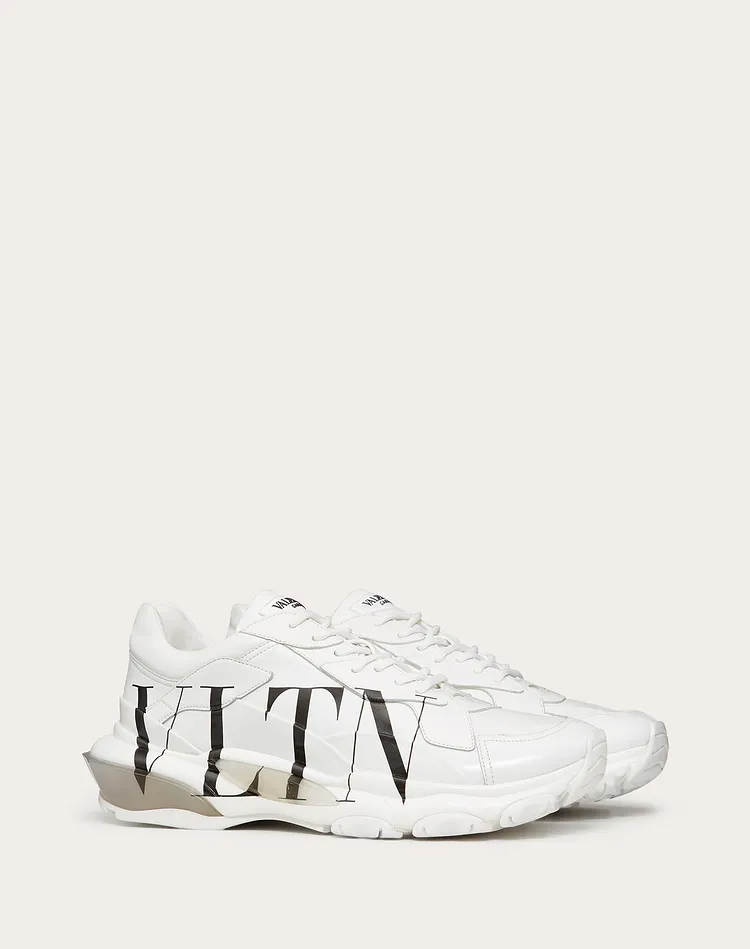 Giày Valentino Bounce Calfskin Sneaker White Black 2020 UY2S0B21RKWA01 - Ảnh 5