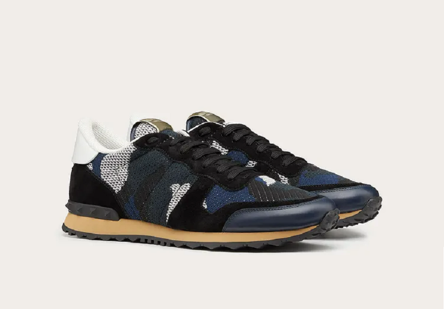 Giày Valentino Mesh Fabric Camouflage Rockrunner Sneaker TY0S0723QRK31J - Ảnh 4