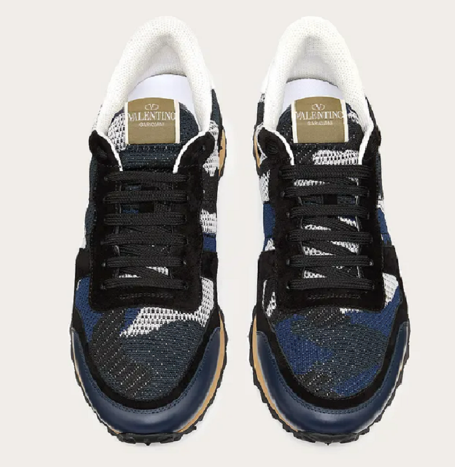 Giày Valentino Mesh Fabric Camouflage Rockrunner Sneaker TY0S0723QRK31J - Ảnh 3