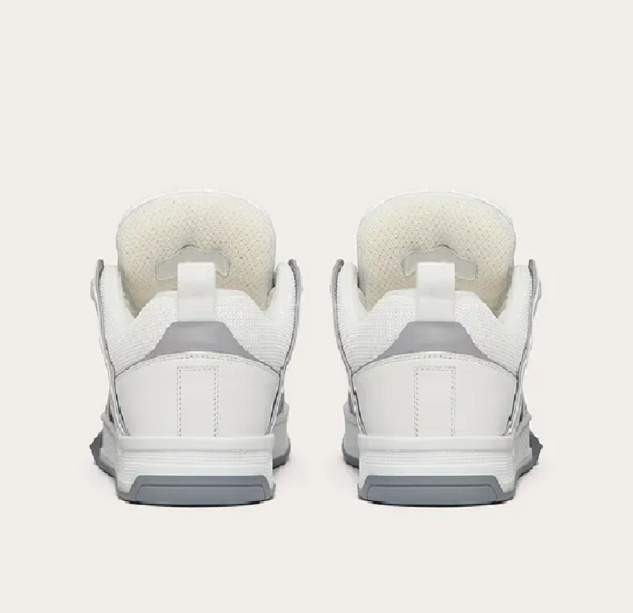 Giày Valentino Open Skate Calfskin And Fabric Sneaker 1Y2S0F89YPB6TV - Ảnh 5