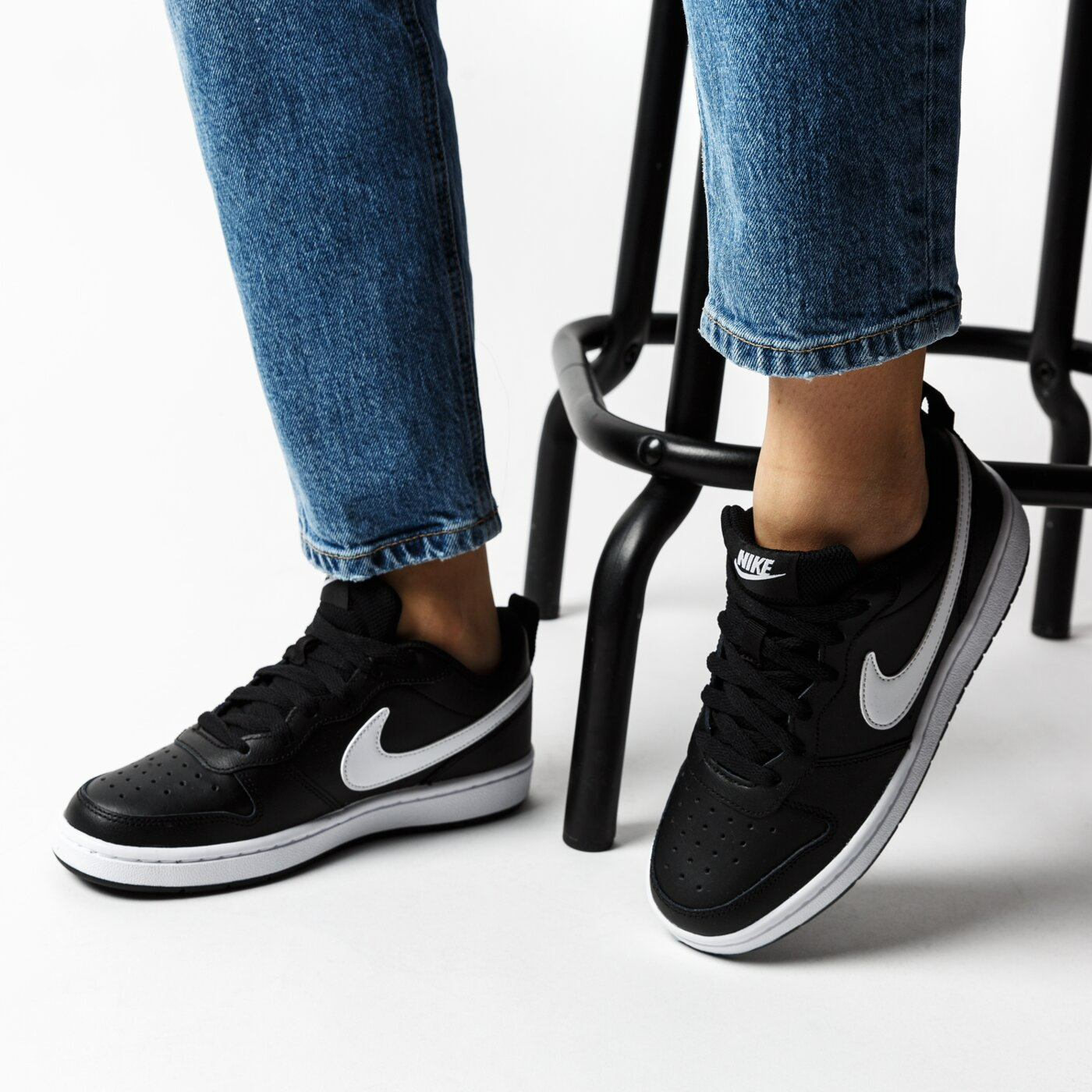 Giày Nike Court Borough Low 2 GS 'Black White' BQ5448-002 - Ảnh 4