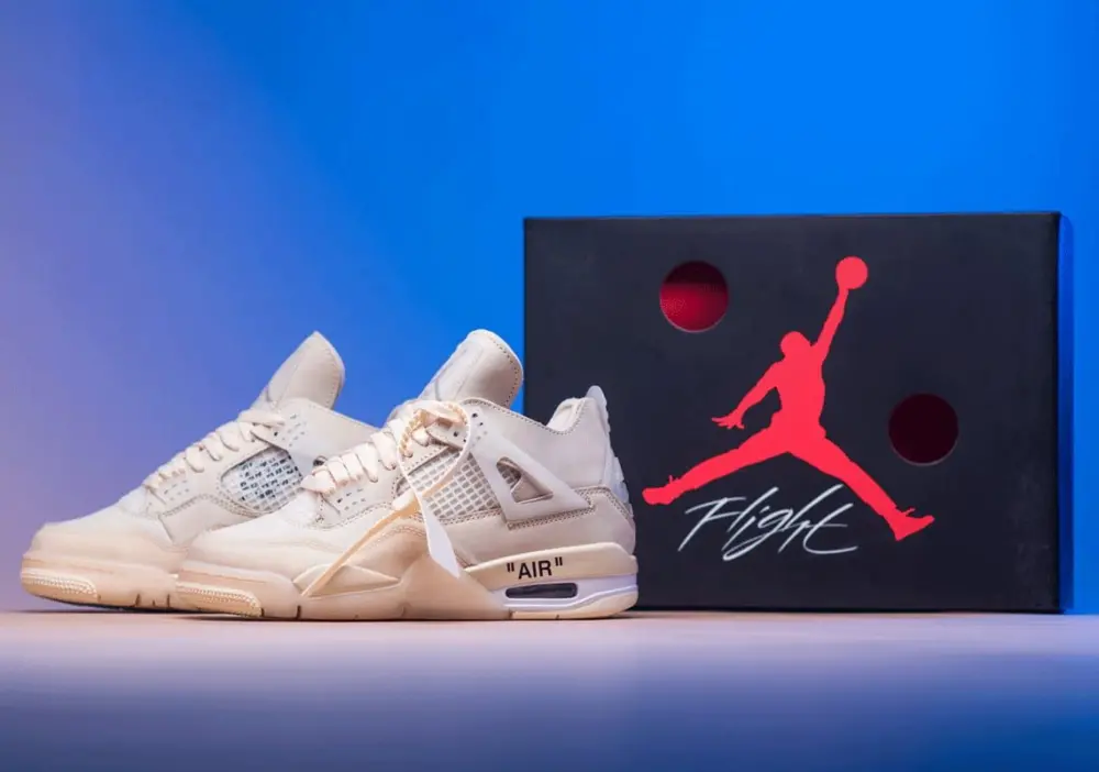 Alternative view of Giày Nike Air Jordan 4 Retro x Off-White 'Sail' CV9388-100