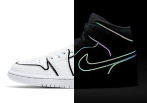 Alternative view of Giày Nike Air Jordan 1 Mid 'Iridescent Reflective White' CK6587-100