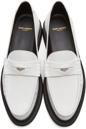 Alternative view of Giày Saint Laurent Teddy Penny Loafer 'White' 66874826Y009030