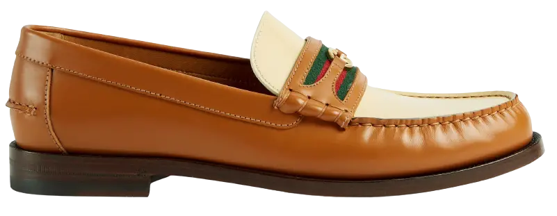 Giày Gucci Men's loafer with Interlocking G 'Cognac White Leather' 644724-17X20-2261