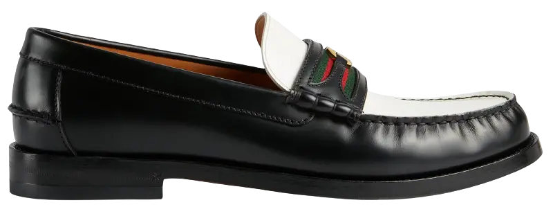 Giày Gucci Men's loafer with Interlocking G 'Black White Leather' 644724-17X20-1079