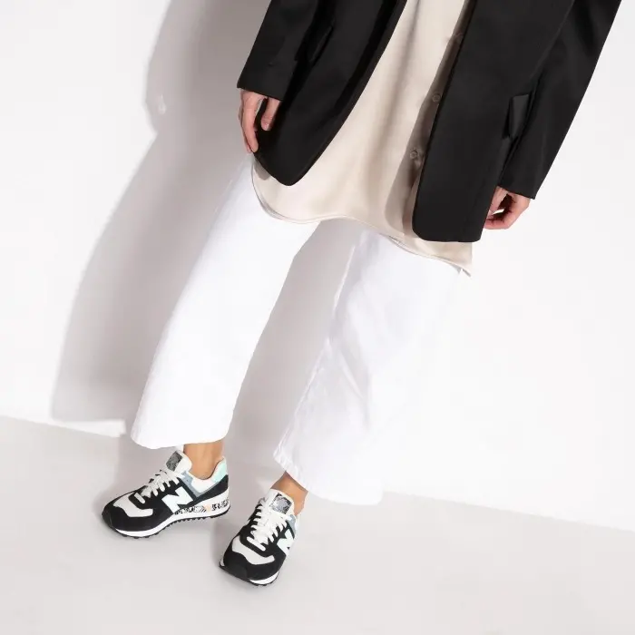 Giày New Balance 574 Classic 'Black White Mint' WL574CA2 - Ảnh 6