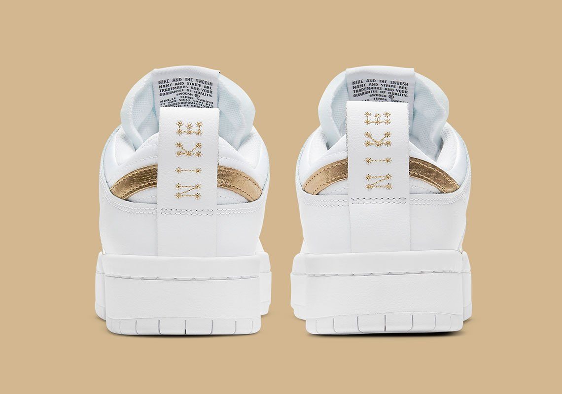 Giày Nike Dunk Low Disrupt 'White Metallic Gold' DD9676-100 - Ảnh 3
