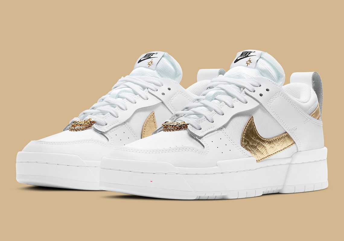 Giày Nike Dunk Low Disrupt 'White Metallic Gold' DD9676-100 - Ảnh 4