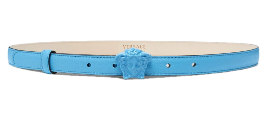 Thắt Lưng Versace La Medusa Leather Belt Blue DCDI145-DVTFN-1V23V