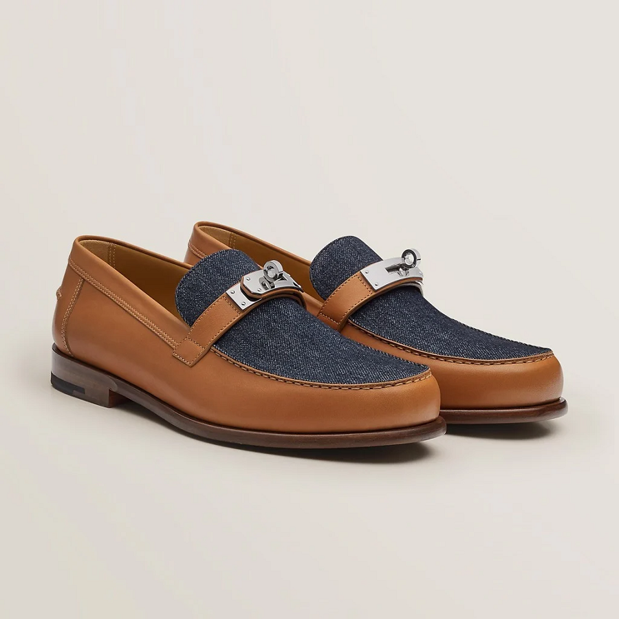 Giày Hermes Destin Loafer 'Brown Denim' H221972ZANB410 - Ảnh 2