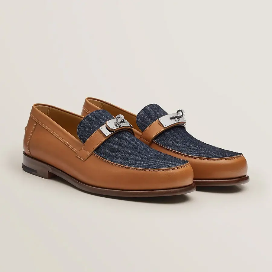 Giày Hermes Destin Loafer 'Brown Denim' H221972ZANB410 - Ảnh 2