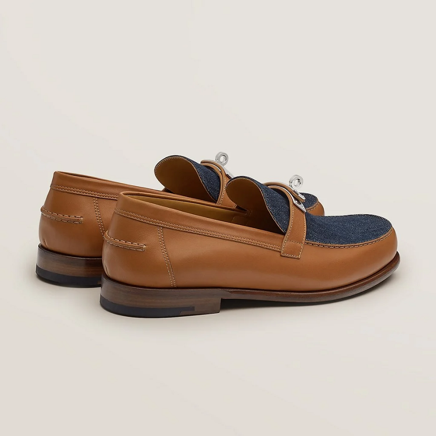 Giày Hermes Destin Loafer 'Brown Denim' H221972ZANB410 - Ảnh 3
