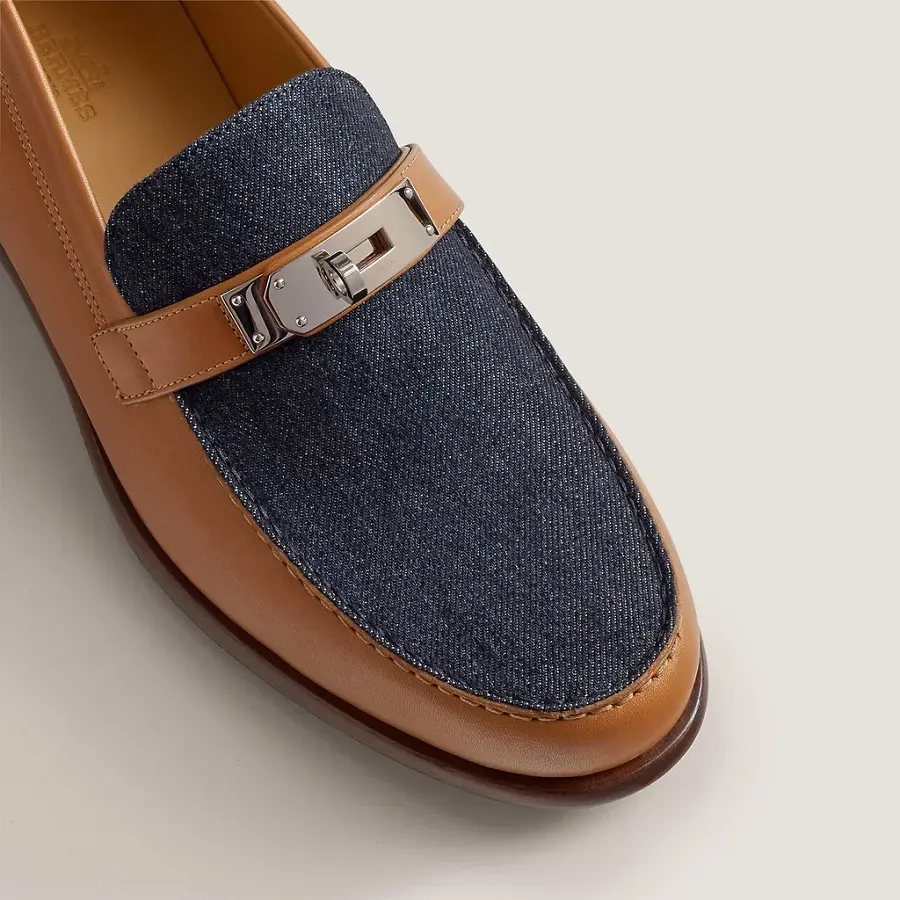 Giày Hermes Destin Loafer 'Brown Denim' H221972ZANB410 - Ảnh 4