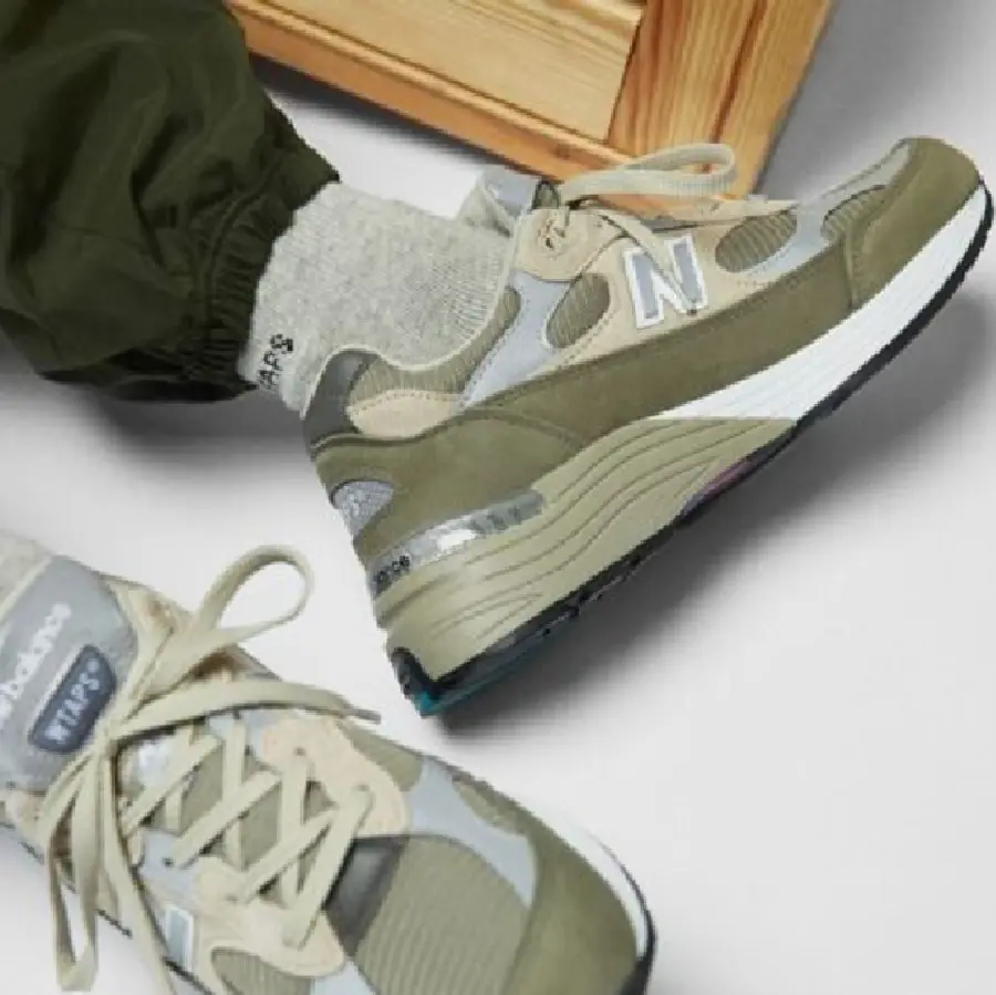 Giày New Balance WTAPS x 992 Made In USA ‘Olive Drab’ M992WT - Ảnh 4
