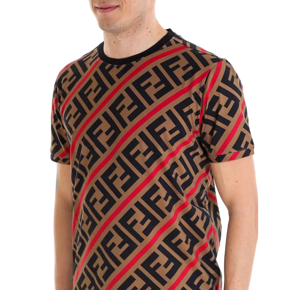 Áo Fendi Cotton Tee 'Brown' FY0894A7A8F13J8 - Ảnh 3