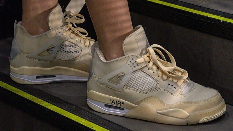 Giày Nike Air Jordan 4 Retro x Off-White 'Sail' CV9388-100 - Ảnh 5