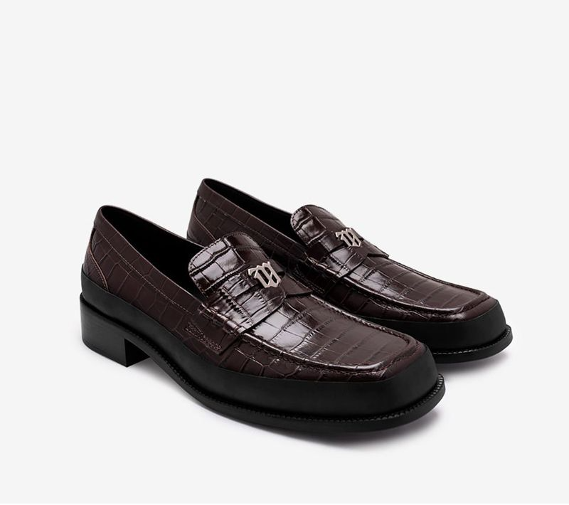 Giày MSIBHV The Brutalist Loafer Croco Brown 3121BM613 - Ảnh 3