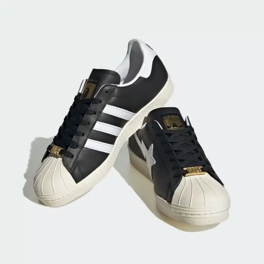 Giày Adidas x BAPE Superstar 80s 'Core Black Off White' IF2385 - Ảnh 4