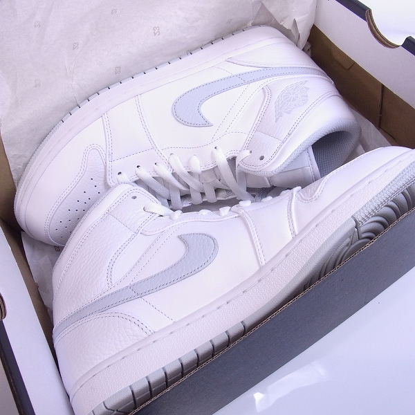 Giày Nike Air Jordan 1 Mid White Pure Platinum Swoosh 554724-108 - Ảnh 3