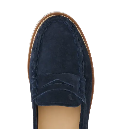 Giày Tod’s Loafers In Suede Blue XXM02G0EG80RE0U805 - Ảnh 5