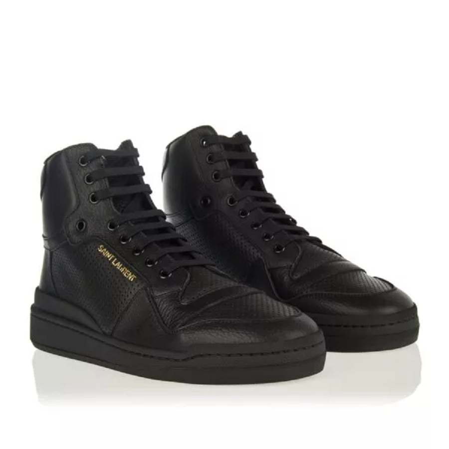 Giày Saint Laurent SL24 Mid Top Sneaker Black 61061804LB11000 - Ảnh 2