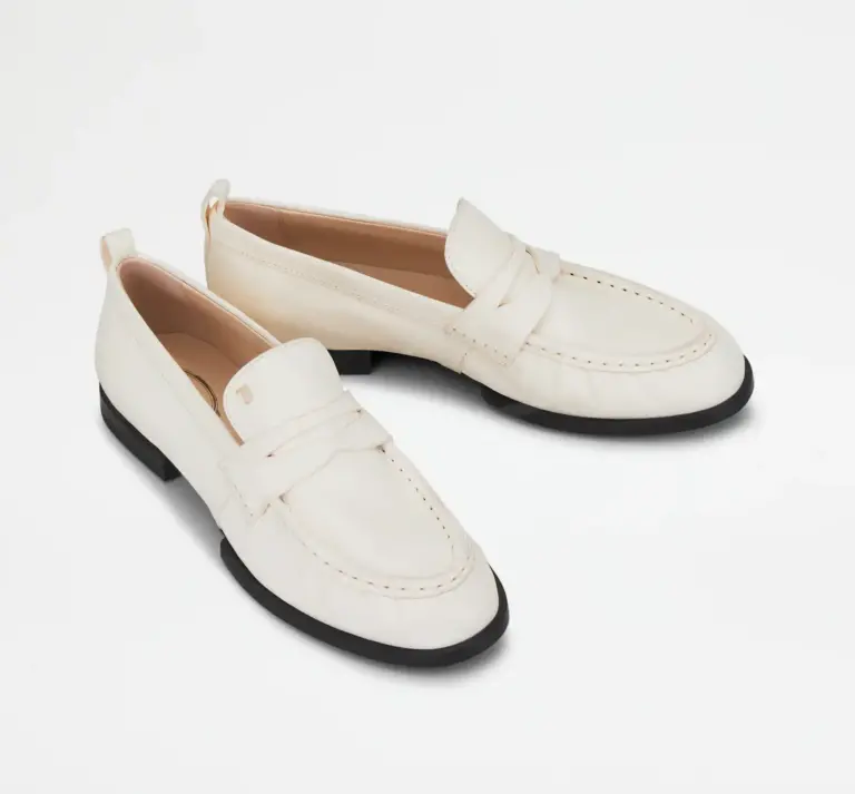 Giày Tod’s Woman White Loafers in Leather XXW02E0EC60PHXC016 - Ảnh 4