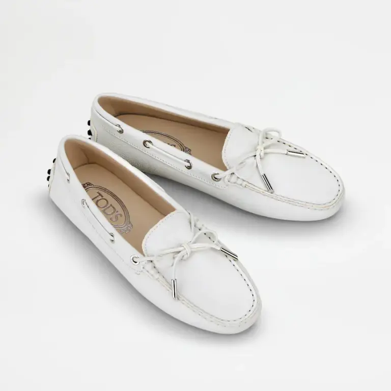 Giày Tod’s Woman Gommino Driving Shoes in White Leather XXW0FW050305J19999 - Ảnh 4