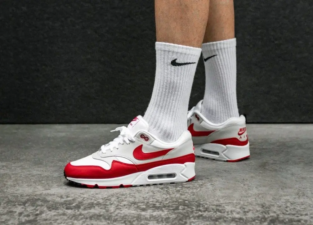 Giày Nike Air Max 90/1 White University Red AQ1273-100 - Ảnh 5
