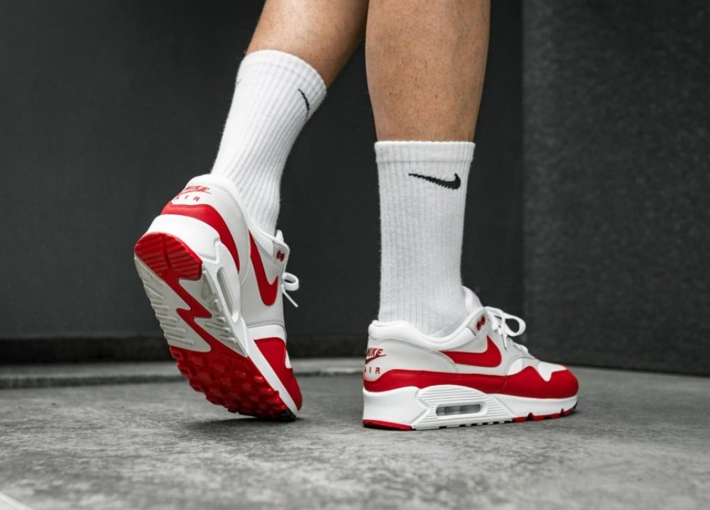 Giày Nike Air Max 90/1 White University Red AQ1273-100 - Ảnh 4