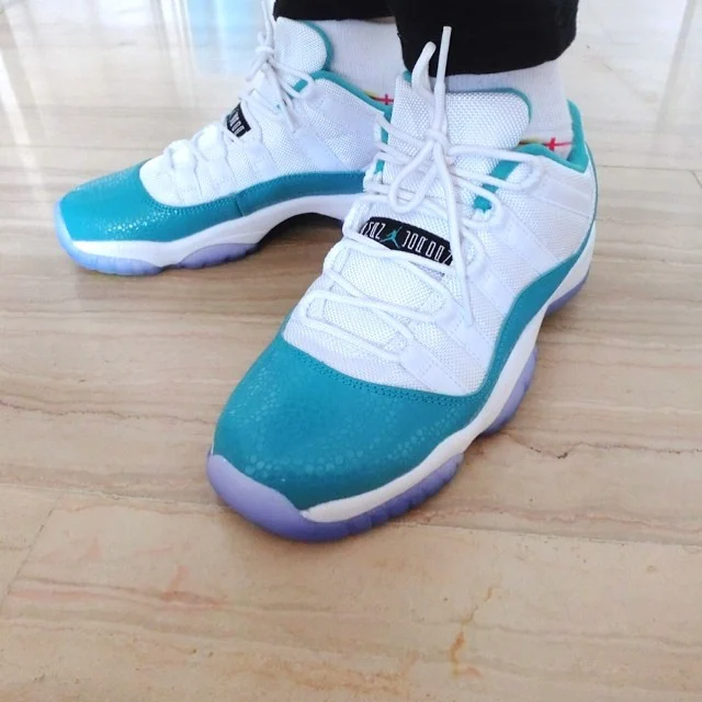 Giày Nike Air Jordan 11 Retro Low GS 'Aqua Safari' 580521-143 - Ảnh 6