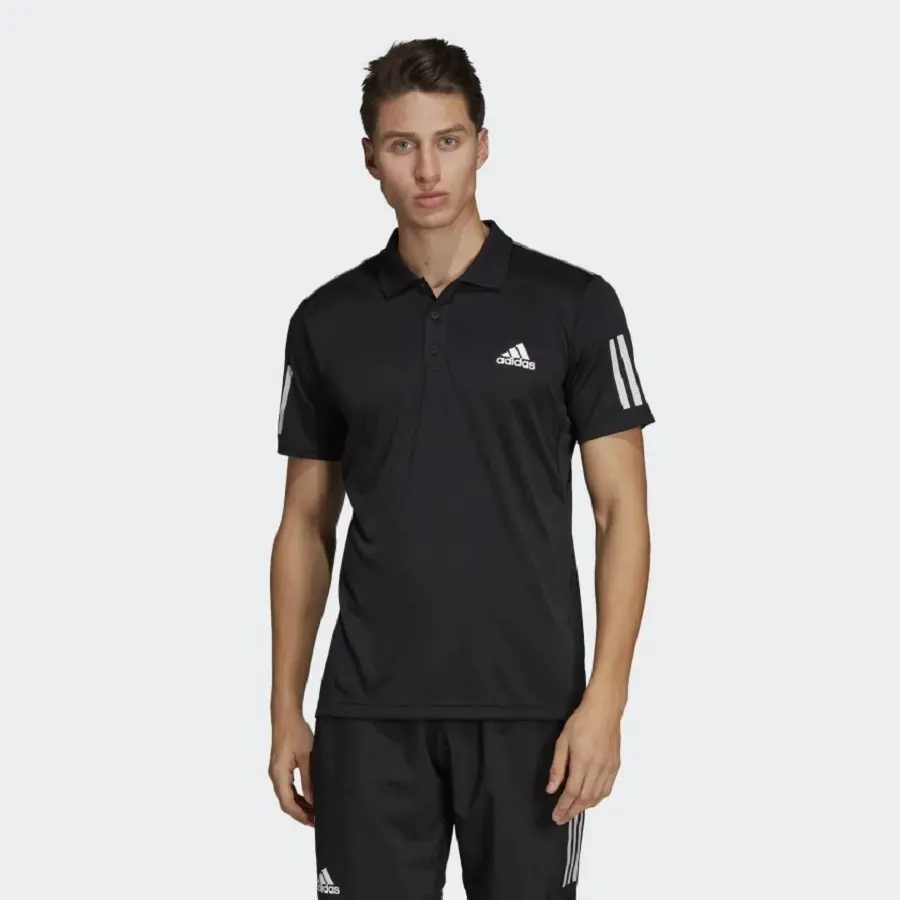 Áo Adidas 3 Stripes Club Polo Shirt Black DU0848 - Ảnh 5