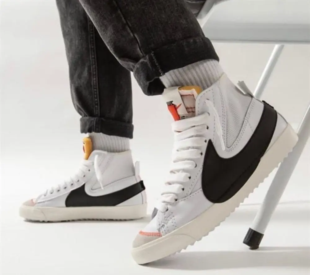 Giày Nike Blazer Mid '77 Jumbo 'White Black' DD3111-100 - Ảnh 3