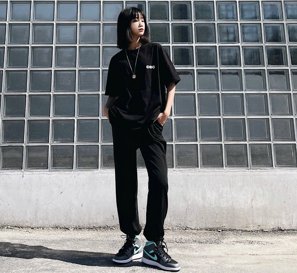 Alternative view of Giày Nike Air Jordan 1 Mid GS 'Grey Aqua' 554725-063